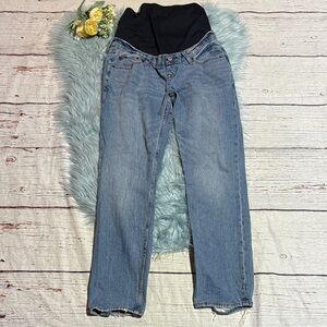 Abercrombie & Fitch Straight Leg Maternity Jeans in Light Blue Denim
